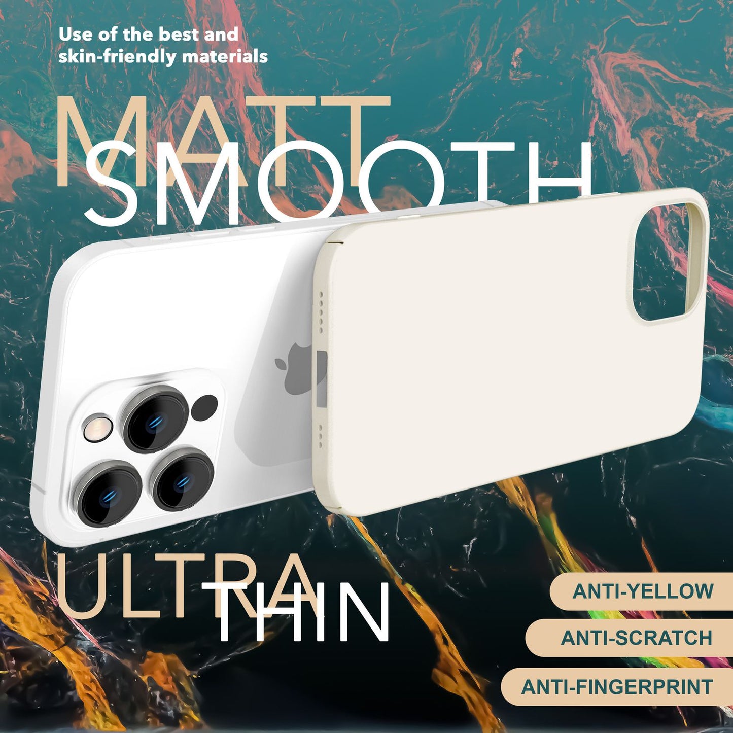 NALIA Ultra Slim Hardcase für iPhone 15 Pro – Anti-Fingerabdruck & 0.5mm Dünn – PUREFIT (Matt & Leicht) – Marke aus Berlin