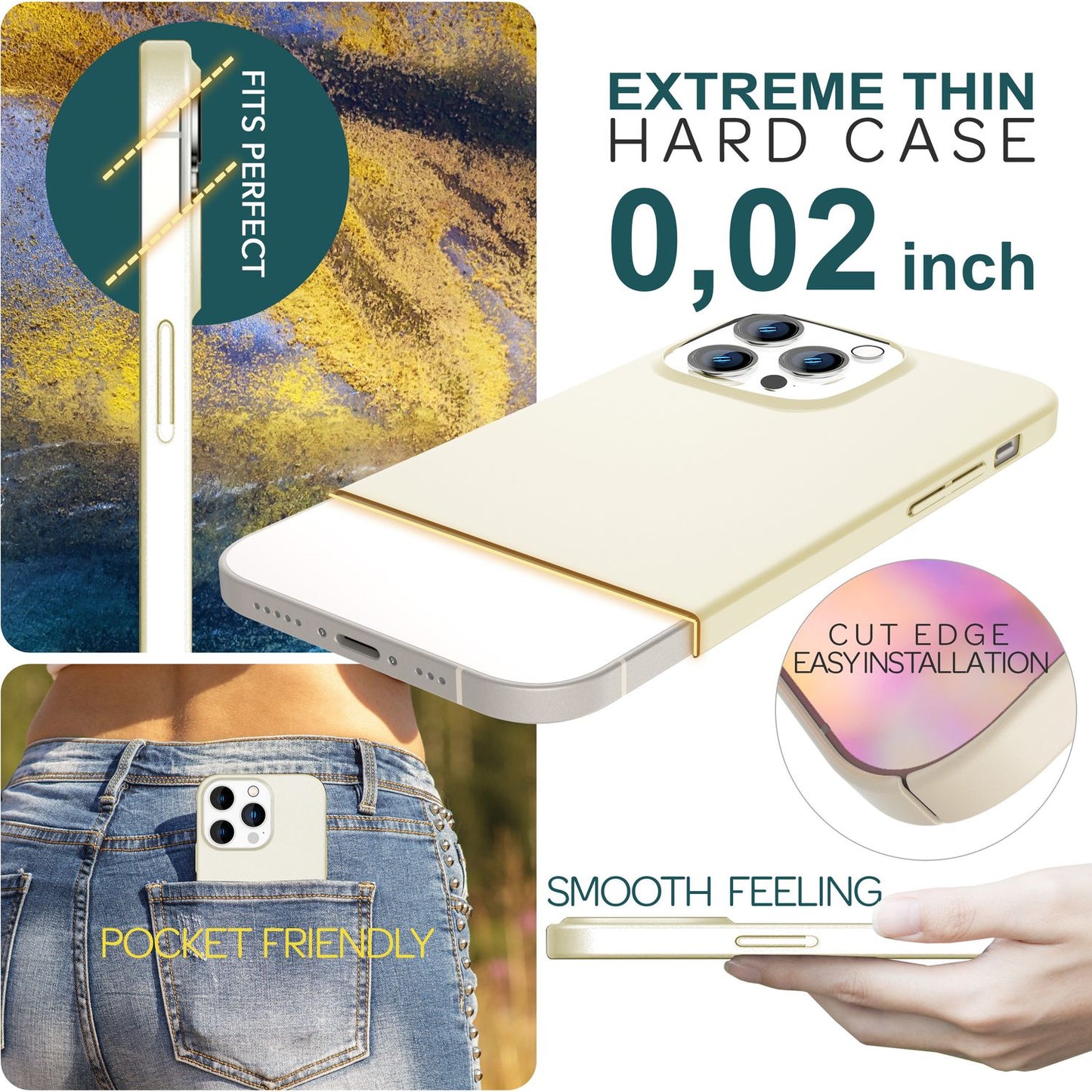 NALIA Ultra Slim Hardcase für iPhone 15 Pro Max – Anti-Fingerabdruck & 0.5mm Dünn – PUREFIT (Matt & Leicht) – Marke aus Berlin