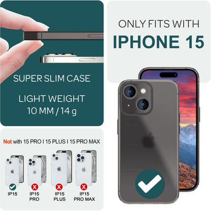 NALIA Ultra Slim Hardcase für iPhone 15 – Matt-Transparent & 0.3mm Dünn – PHANTOM (Dünnes Cover & Kamera-Vollschutz) – Marke aus Berlin
