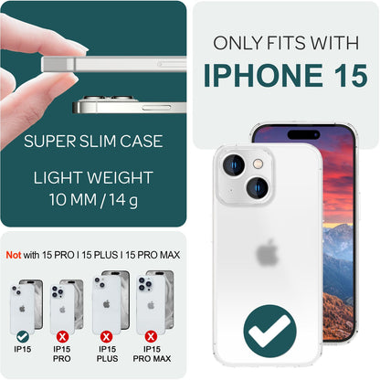 NALIA Ultra Slim Hardcase für iPhone 15 – Matt-Transparent & 0.3mm Dünn – PHANTOM (Dünnes Cover & Kamera-Vollschutz) – Marke aus Berlin