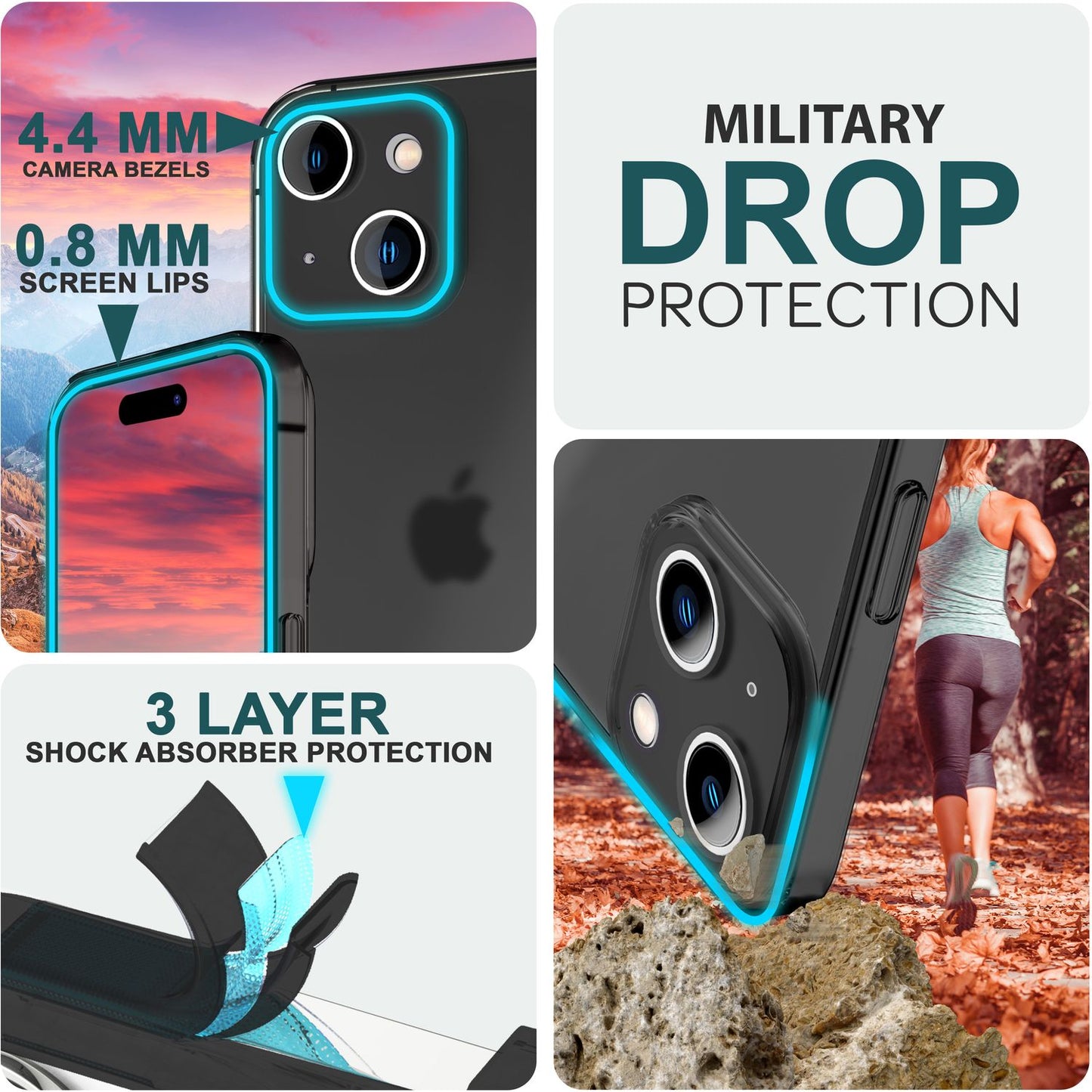 NALIA Ultra Slim Hardcase für iPhone 15 – Matt-Transparent & 0.3mm Dünn – PHANTOM (Dünnes Cover & Kamera-Vollschutz) – Marke aus Berlin