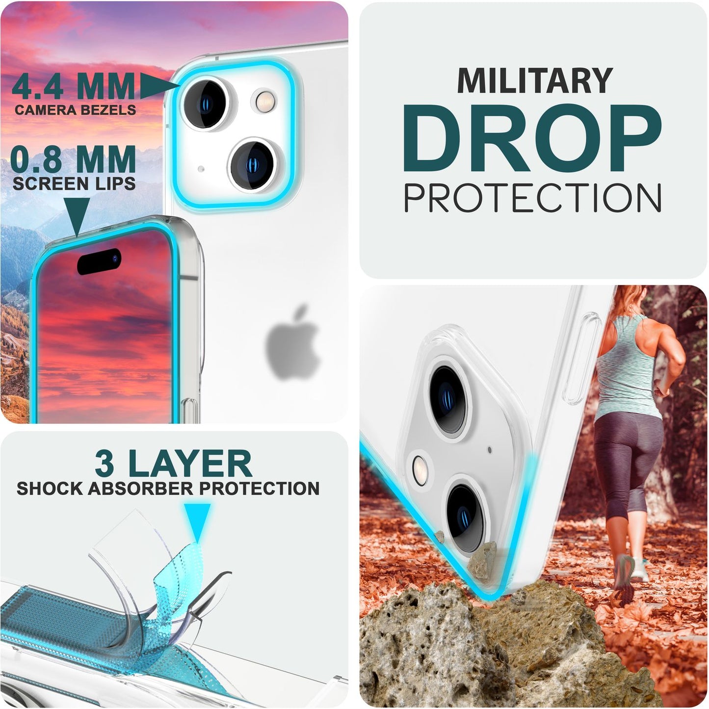 NALIA Ultra Slim Hardcase für iPhone 15 Plus – Matt-Transparent & 0.3mm Dünn – PHANTOM (Dünnes Cover & Kamera-Vollschutz) – Marke aus Berlin