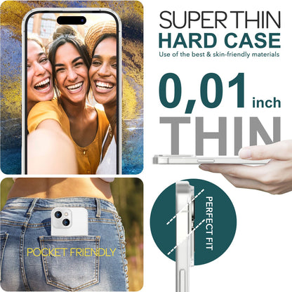 NALIA Ultra Slim Hardcase für iPhone 15 Plus – Matt-Transparent & 0.3mm Dünn – PHANTOM (Dünnes Cover & Kamera-Vollschutz) – Marke aus Berlin