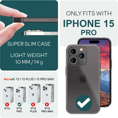 NALIA Ultra Slim Hardcase für iPhone 15 Pro – Matt-Transparent & 0.3mm Dünn – PHANTOM (Dünnes Cover & Kamera-Vollschutz) – Marke aus Berlin