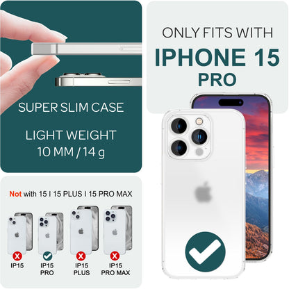 NALIA Ultra Slim Hardcase für iPhone 15 Pro – Matt-Transparent & 0.3mm Dünn – PHANTOM (Dünnes Cover & Kamera-Vollschutz) – Marke aus Berlin