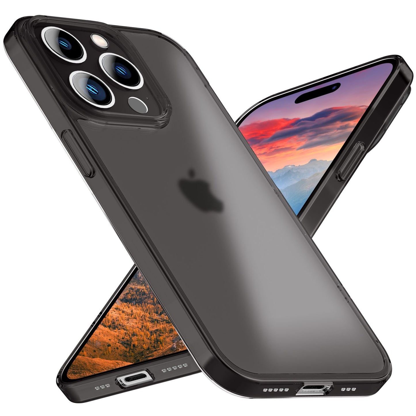 NALIA Ultra Slim Hardcase für iPhone 15 Pro – Matt-Transparent & 0.3mm Dünn – PHANTOM (Dünnes Cover & Kamera-Vollschutz) – Marke aus Berlin