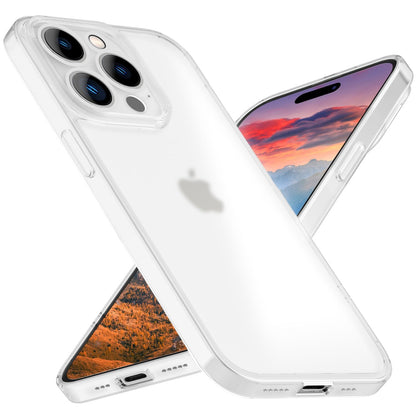 NALIA Ultra Slim Hardcase für iPhone 15 Pro – Matt-Transparent & 0.3mm Dünn – PHANTOM (Dünnes Cover & Kamera-Vollschutz) – Marke aus Berlin