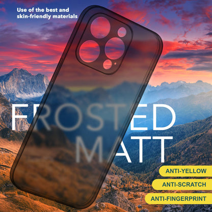 NALIA Ultra Slim Hardcase für iPhone 15 Pro – Matt-Transparent & 0.3mm Dünn – PHANTOM (Dünnes Cover & Kamera-Vollschutz) – Marke aus Berlin