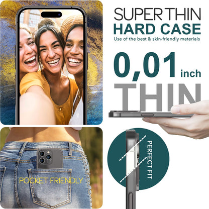 NALIA Ultra Slim Hardcase für iPhone 15 Pro – Matt-Transparent & 0.3mm Dünn – PHANTOM (Dünnes Cover & Kamera-Vollschutz) – Marke aus Berlin