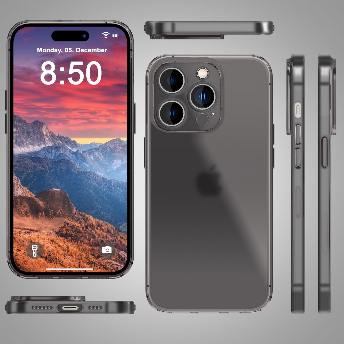 NALIA Ultra Slim Hardcase für iPhone 15 Pro – Matt-Transparent & 0.3mm Dünn – PHANTOM (Dünnes Cover & Kamera-Vollschutz) – Marke aus Berlin