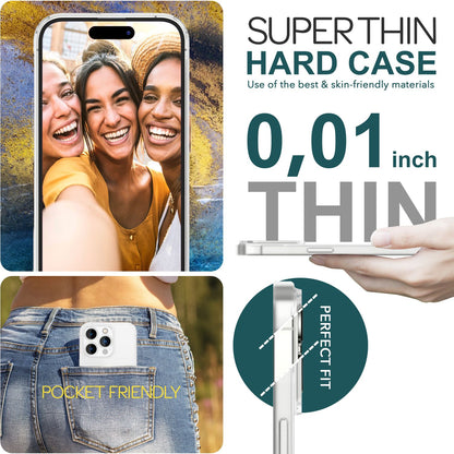 NALIA Ultra Slim Hardcase für iPhone 15 Pro Max – Matt-Transparent & 0.3mm Dünn – PHANTOM (Dünnes Cover & Kamera-Vollschutz) – Marke aus Berlin