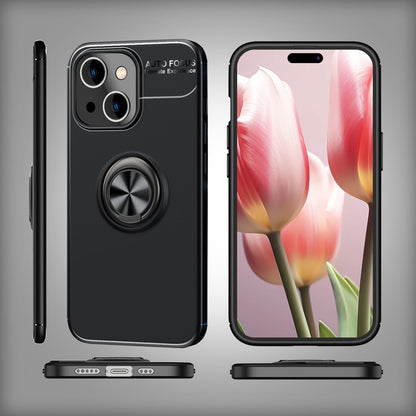 NALIA Ringhülle für iPhone 15 Plus – Ring-Ständer 360° & für Magnet-Halter – GRIP360 (Mattiertes Silikon Case) – Marke aus Berlin