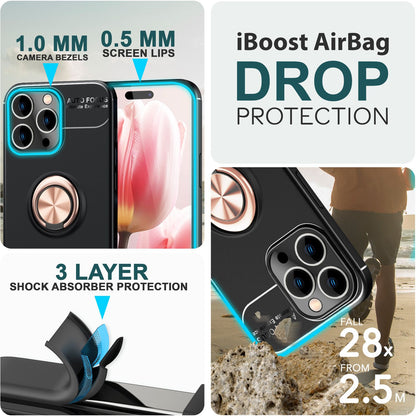 NALIA Ringhülle für iPhone 15 Pro – Ring-Ständer 360° & für Magnet-Halter – GRIP360 (Mattiertes Silikon Case) – Marke aus Berlin