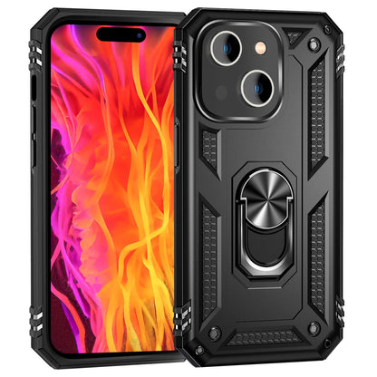 NALIA Panzerhülle für iPhone 15 – Ring-Ständer 360° & Magnet-Halterung Kompatibel – RINGDEFEND (Stoßfestes Outdoor Case) – Marke aus Berlin