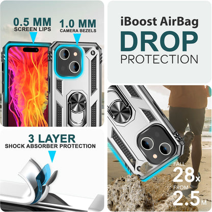 NALIA Panzerhülle für iPhone 15 – Ring-Ständer 360° & Magnet-Halterung Kompatibel – RINGDEFEND (Stoßfestes Outdoor Case) – Marke aus Berlin