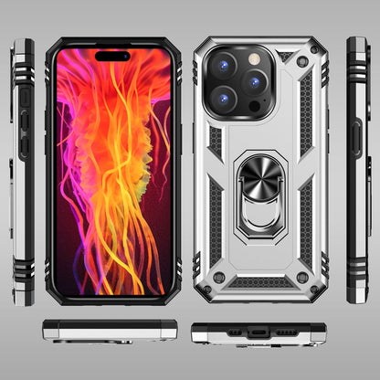 NALIA Panzerhülle für iPhone 15 Pro – Ring-Ständer 360° & Magnet-Halterung Kompatibel – RINGDEFEND (Stoßfestes Outdoor Case) – Marke aus Berlin