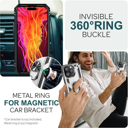 NALIA Panzerhülle für iPhone 15 Pro Max – Ring-Ständer 360° & Magnet-Halterung Kompatibel – RINGDEFEND (Stoßfestes Outdoor Case) – Marke aus Berlin