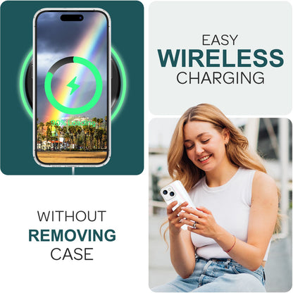 NALIA Transparente Glashülle für iPhone 15 Plus – Holografischer Prisma-Effekt (Regenbogen Schimmer) – 9H Hartglas & Anti-Gelb – AURORA – Marke aus Berlin
