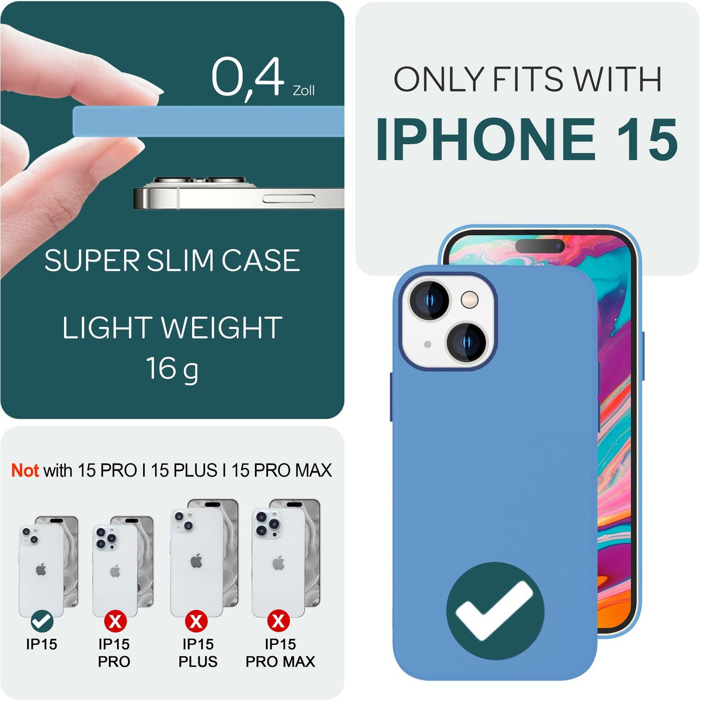 NALIA Magnet Silikonhülle für iPhone 15 – MagSafe kompatibel & Liquid Silicone – SLIQ (Soft-Touch Schutz & Mikrofaser Innen) – Marke aus Berlin
