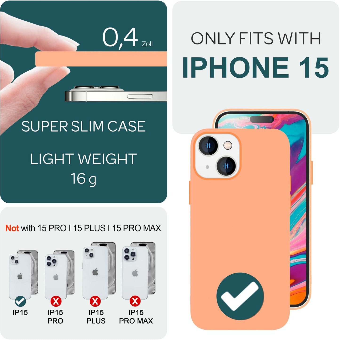 NALIA Magnet Silikonhülle für iPhone 15 – MagSafe kompatibel & Liquid Silicone – SLIQ (Soft-Touch Schutz & Mikrofaser Innen) – Marke aus Berlin