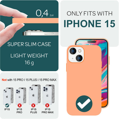 NALIA Magnet Silikonhülle für iPhone 15 – MagSafe kompatibel & Liquid Silicone – SLIQ (Soft-Touch Schutz & Mikrofaser Innen) – Marke aus Berlin