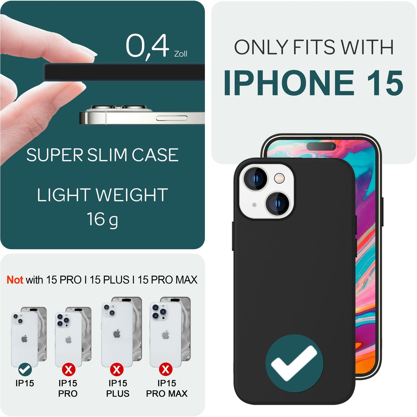 NALIA Magnet Silikonhülle für iPhone 15 – MagSafe kompatibel & Liquid Silicone – SLIQ (Soft-Touch Schutz & Mikrofaser Innen) – Marke aus Berlin