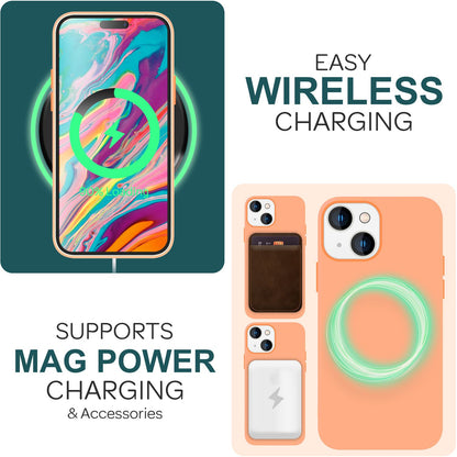 NALIA Magnet Silikonhülle für iPhone 15 – MagSafe kompatibel & Liquid Silicone – SLIQ (Soft-Touch Schutz & Mikrofaser Innen) – Marke aus Berlin