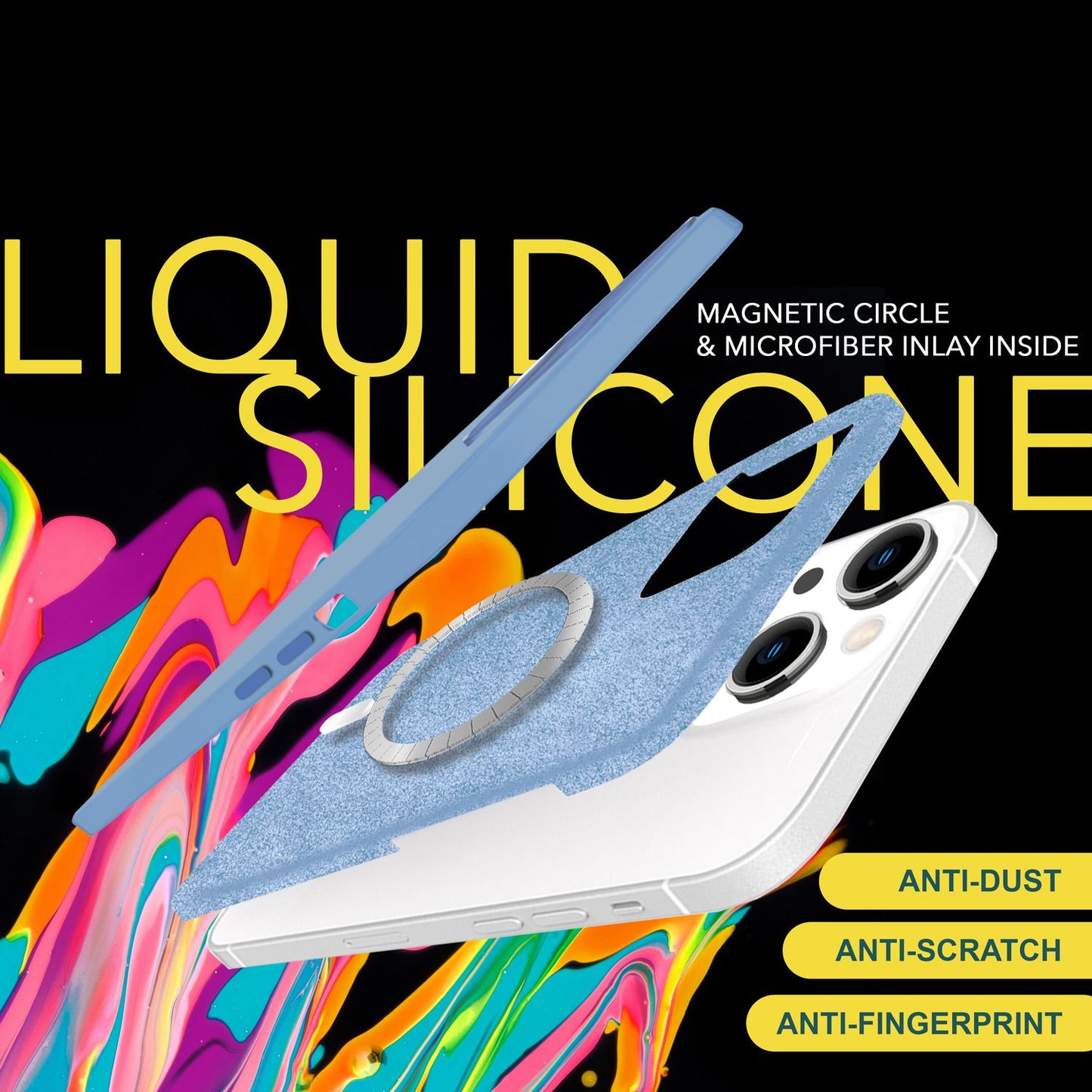 NALIA Magnet Silikonhülle für iPhone 15 Plus – MagSafe kompatibel & Liquid Silicone – SLIQ (Soft-Touch Schutz & Mikrofaser Innen) – Marke aus Berlin
