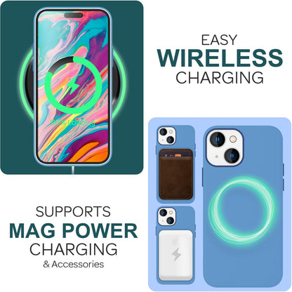 NALIA Magnet Silikonhülle für iPhone 15 Plus – MagSafe kompatibel & Liquid Silicone – SLIQ (Soft-Touch Schutz & Mikrofaser Innen) – Marke aus Berlin