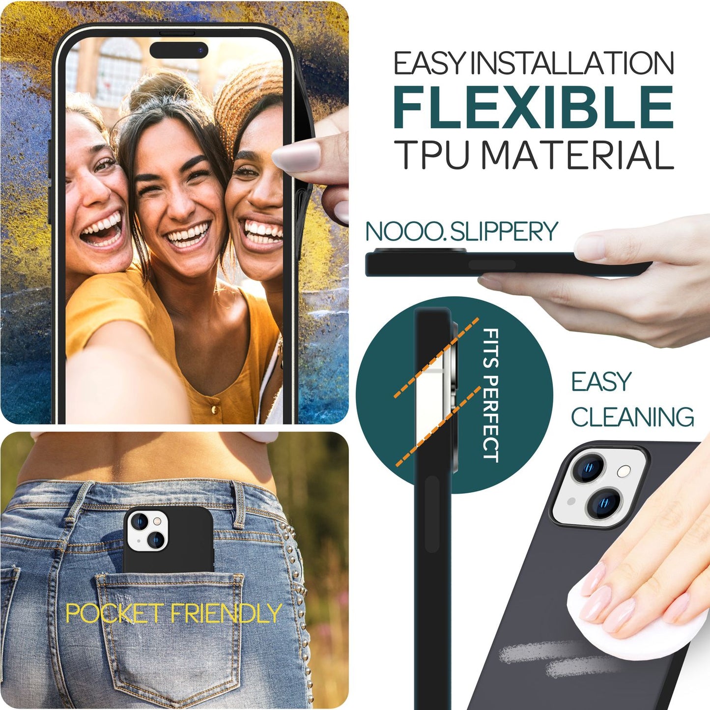 NALIA Magnet Silikonhülle für iPhone 15 Plus – MagSafe kompatibel & Liquid Silicone – SLIQ (Soft-Touch Schutz & Mikrofaser Innen) – Marke aus Berlin