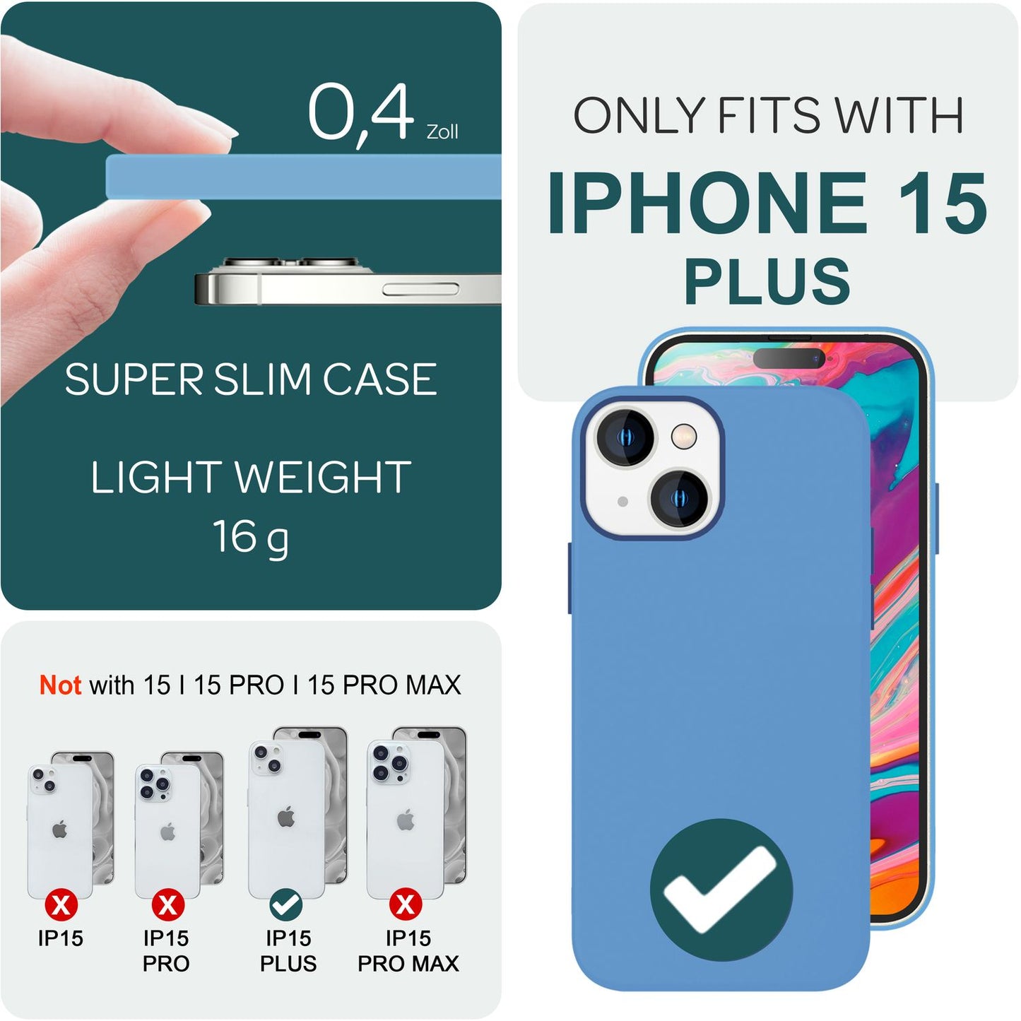 NALIA Magnet Silikonhülle für iPhone 15 Plus – MagSafe kompatibel & Liquid Silicone – SLIQ (Soft-Touch Schutz & Mikrofaser Innen) – Marke aus Berlin