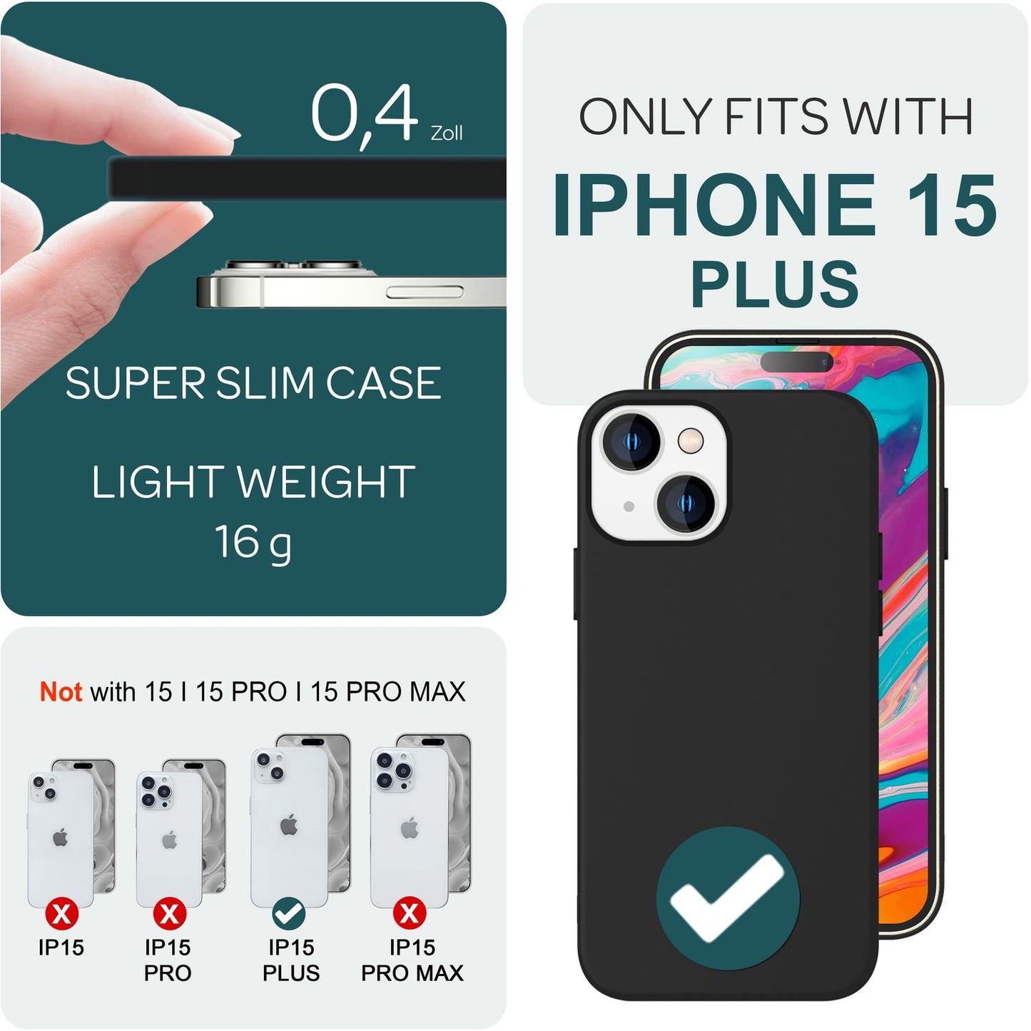 NALIA Magnet Silikonhülle für iPhone 15 Plus – MagSafe kompatibel & Liquid Silicone – SLIQ (Soft-Touch Schutz & Mikrofaser Innen) – Marke aus Berlin
