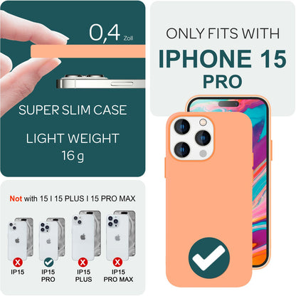 NALIA Magnet Silikonhülle für iPhone 15 Pro – MagSafe kompatibel & Liquid Silicone – SLIQ (Soft-Touch Schutz & Mikrofaser Innen) – Marke aus Berlin