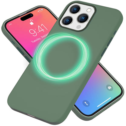 NALIA Magnet Silikonhülle für iPhone 15 Pro Max – MagSafe kompatibel & Liquid Silicone – SLIQ (Soft-Touch Schutz & Mikrofaser Innen) – Marke aus Berlin
