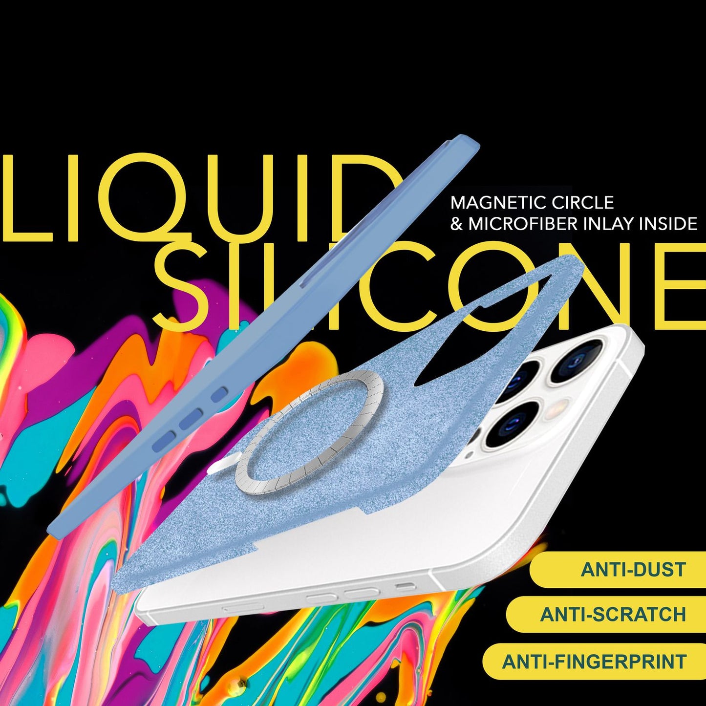 NALIA Magnet Silikonhülle für iPhone 15 Pro Max – MagSafe kompatibel & Liquid Silicone – SLIQ (Soft-Touch Schutz & Mikrofaser Innen) – Marke aus Berlin