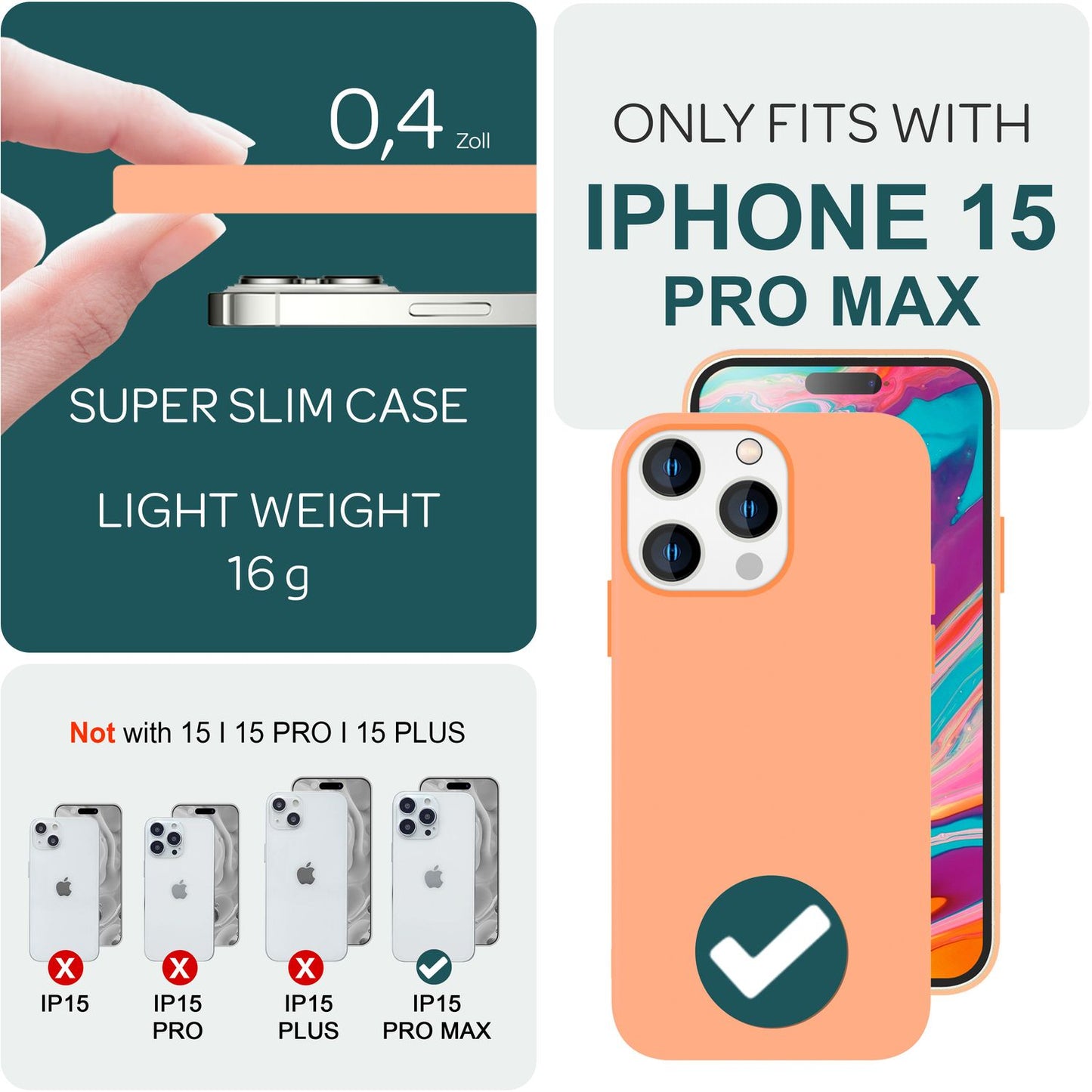 NALIA Magnet Silikonhülle für iPhone 15 Pro Max – MagSafe kompatibel & Liquid Silicone – SLIQ (Soft-Touch Schutz & Mikrofaser Innen) – Marke aus Berlin