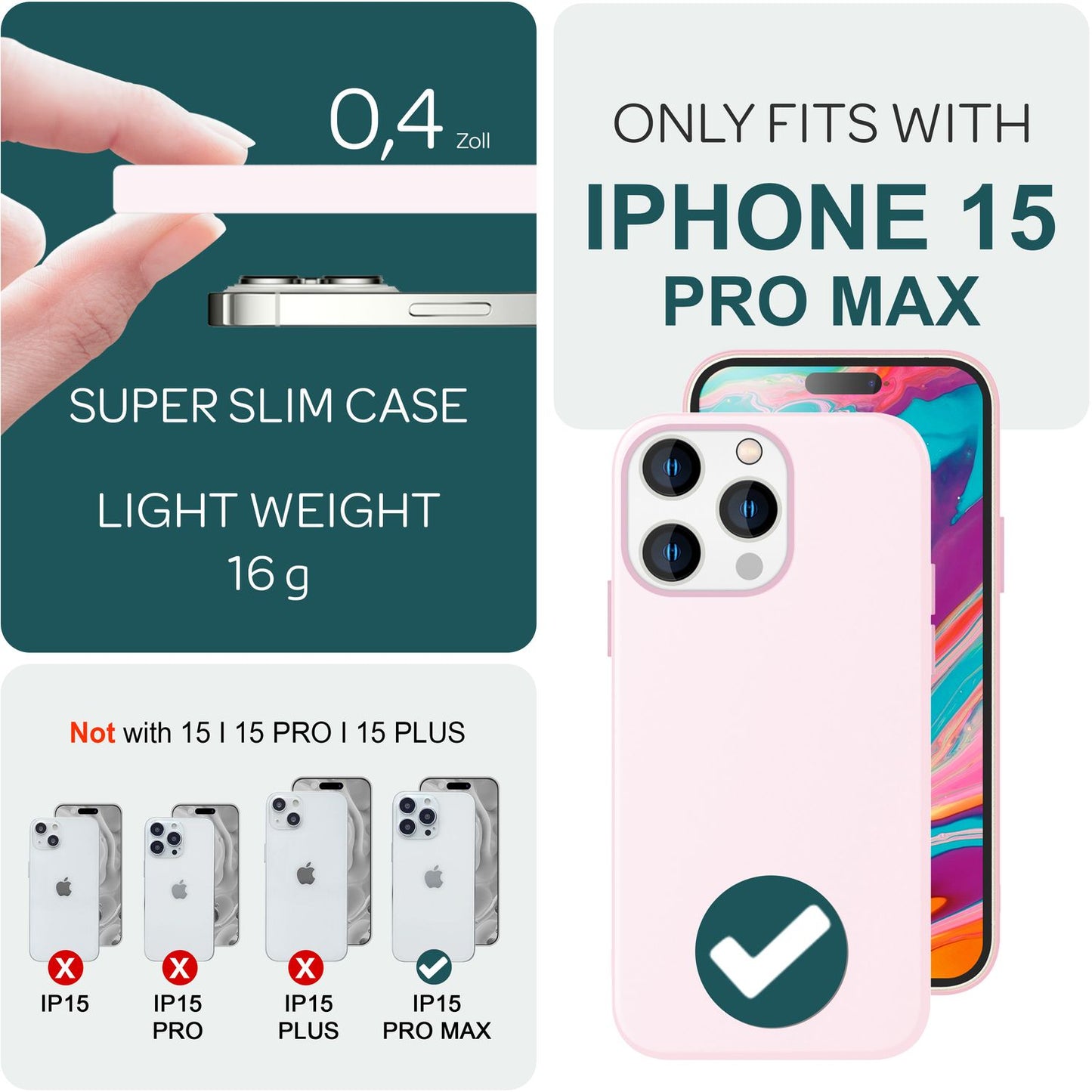 NALIA Magnet Silikonhülle für iPhone 15 Pro Max – MagSafe kompatibel & Liquid Silicone – SLIQ (Soft-Touch Schutz & Mikrofaser Innen) – Marke aus Berlin