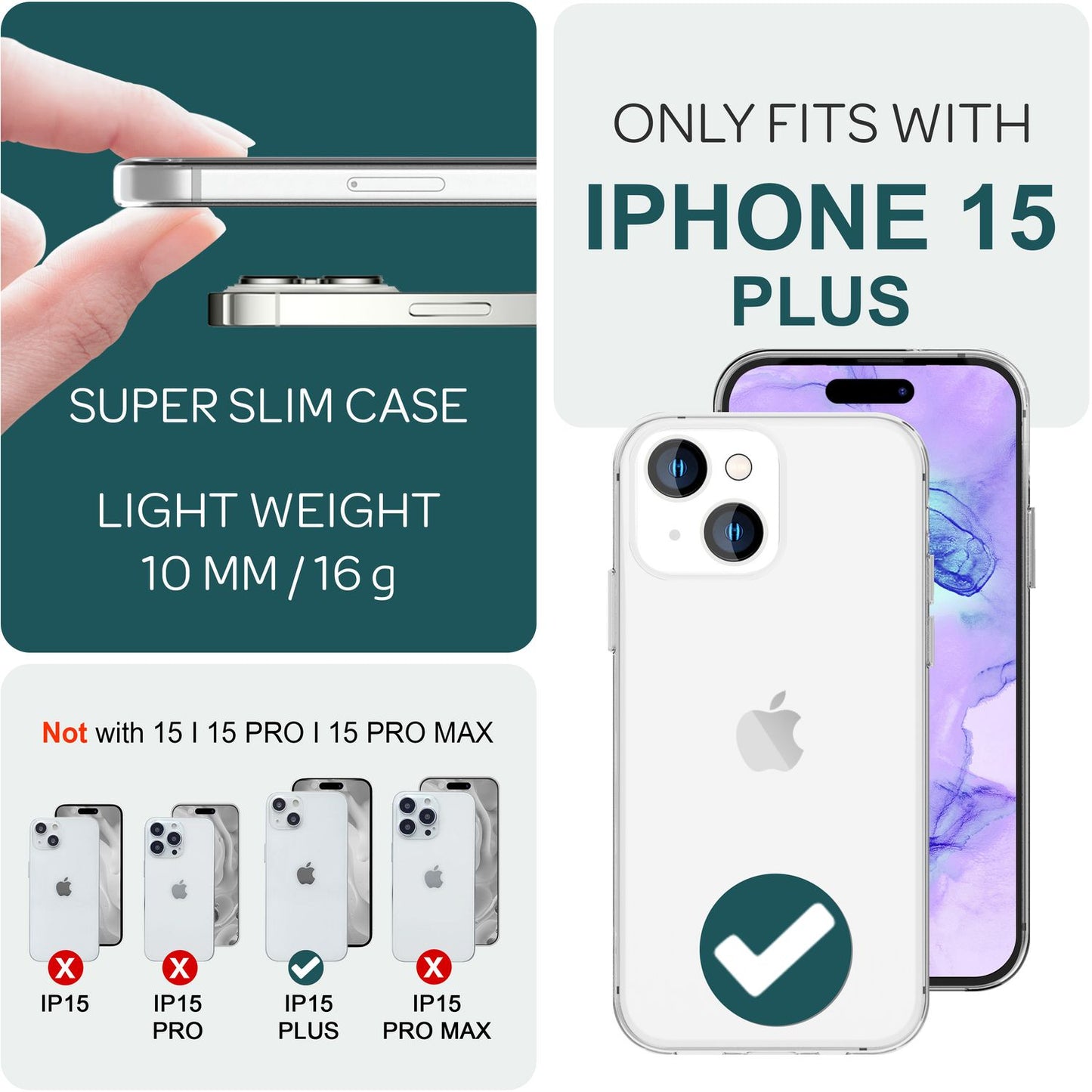 NALIA 360° Hülle für iPhone 15 Plus – Vorne & Hinten Schutz – 360GUARD (Full-Body Case) – Marke aus Berlin