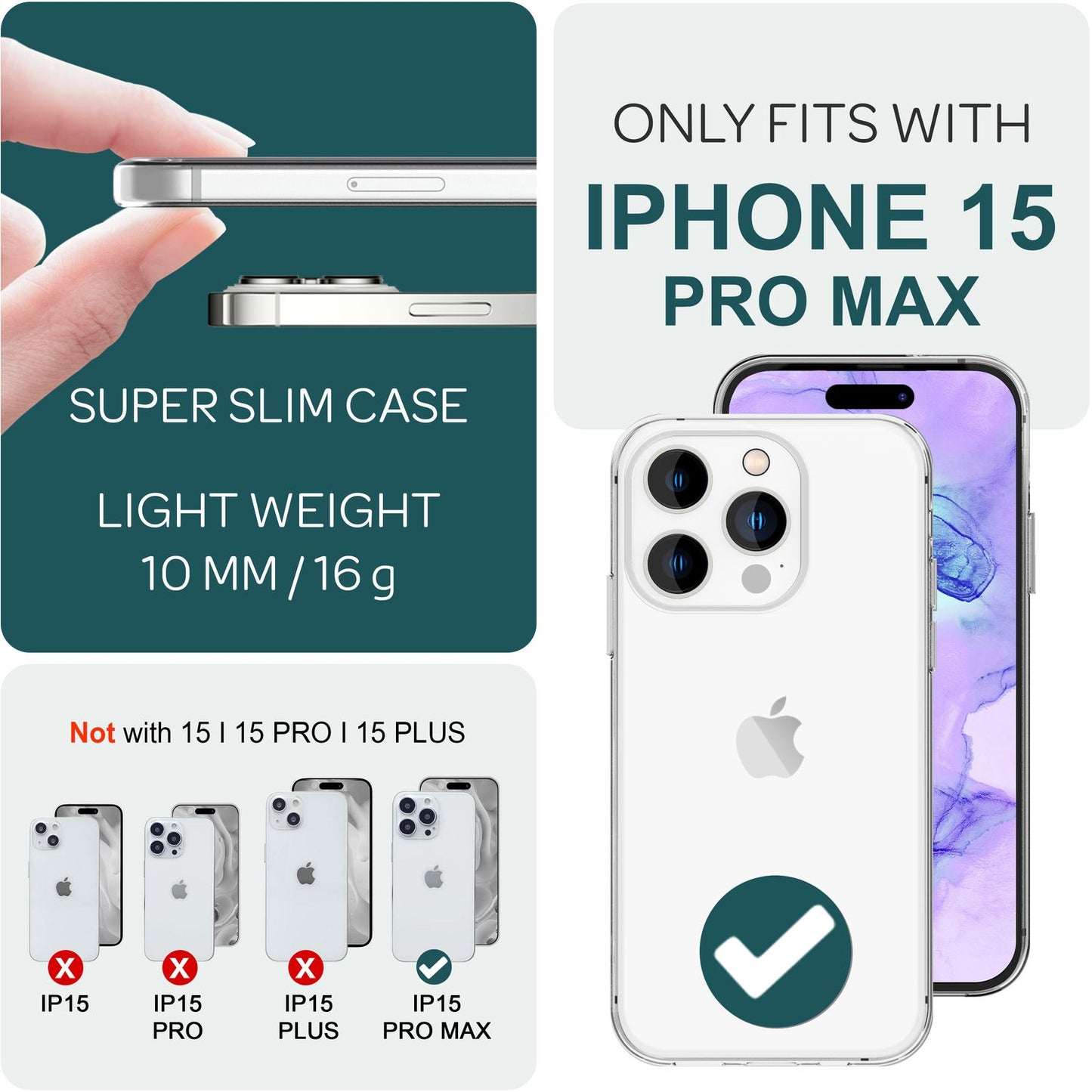 NALIA 360° Hülle für iPhone 15 Pro Max – Vorne & Hinten Schutz – 360GUARD (Full-Body Case) – Marke aus Berlin