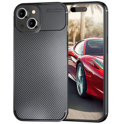 NALIA Silikonhülle für iPhone 15 – Rutschfest & Matt – VORTEX (Gebürstete Optik & Carbon Design) – Marke aus Berlin