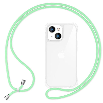NALIA Handykette für iPhone 15 – Transparentes Hybrid-Case & Band – HANGIT PRO (Anti-Gelb Rückseite & Verstellbar) – Marke aus Berlin