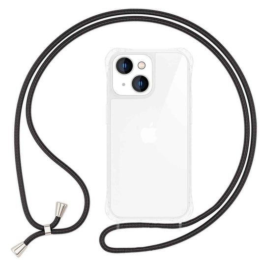 NALIA Handykette für iPhone 15 – Transparentes Hybrid-Case & Band – HANGIT PRO (Anti-Gelb Rückseite & Verstellbar) – Marke aus Berlin