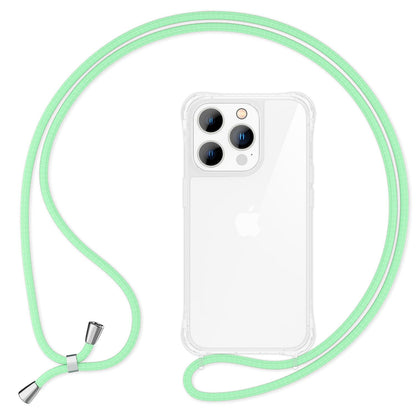 NALIA Handykette für iPhone 15 Pro – Transparentes Hybrid-Case & Band – HANGIT PRO (Anti-Gelb Rückseite & Verstellbar) – Marke aus Berlin