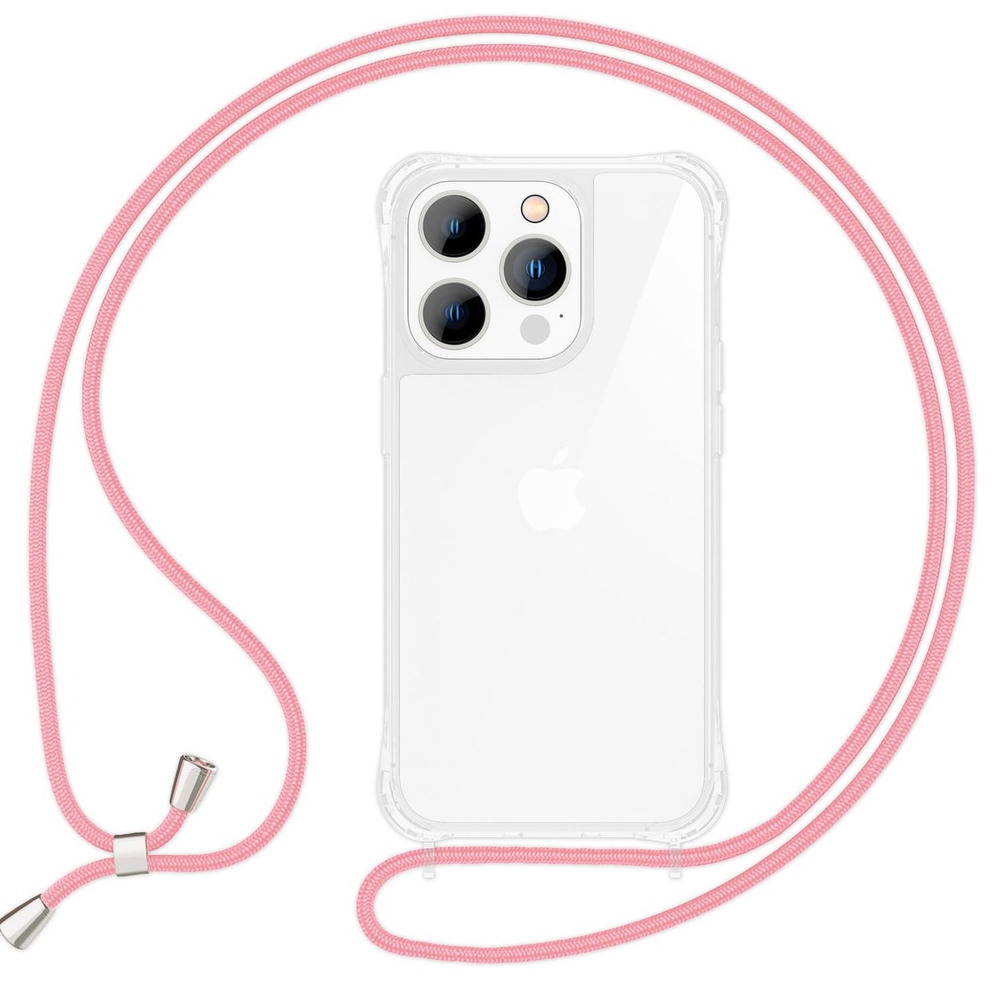NALIA Handykette für iPhone 15 Pro Max – Transparentes Hybrid-Case & Band – HANGIT PRO (Anti-Gelb Rückseite & Verstellbar) – Marke aus Berlin