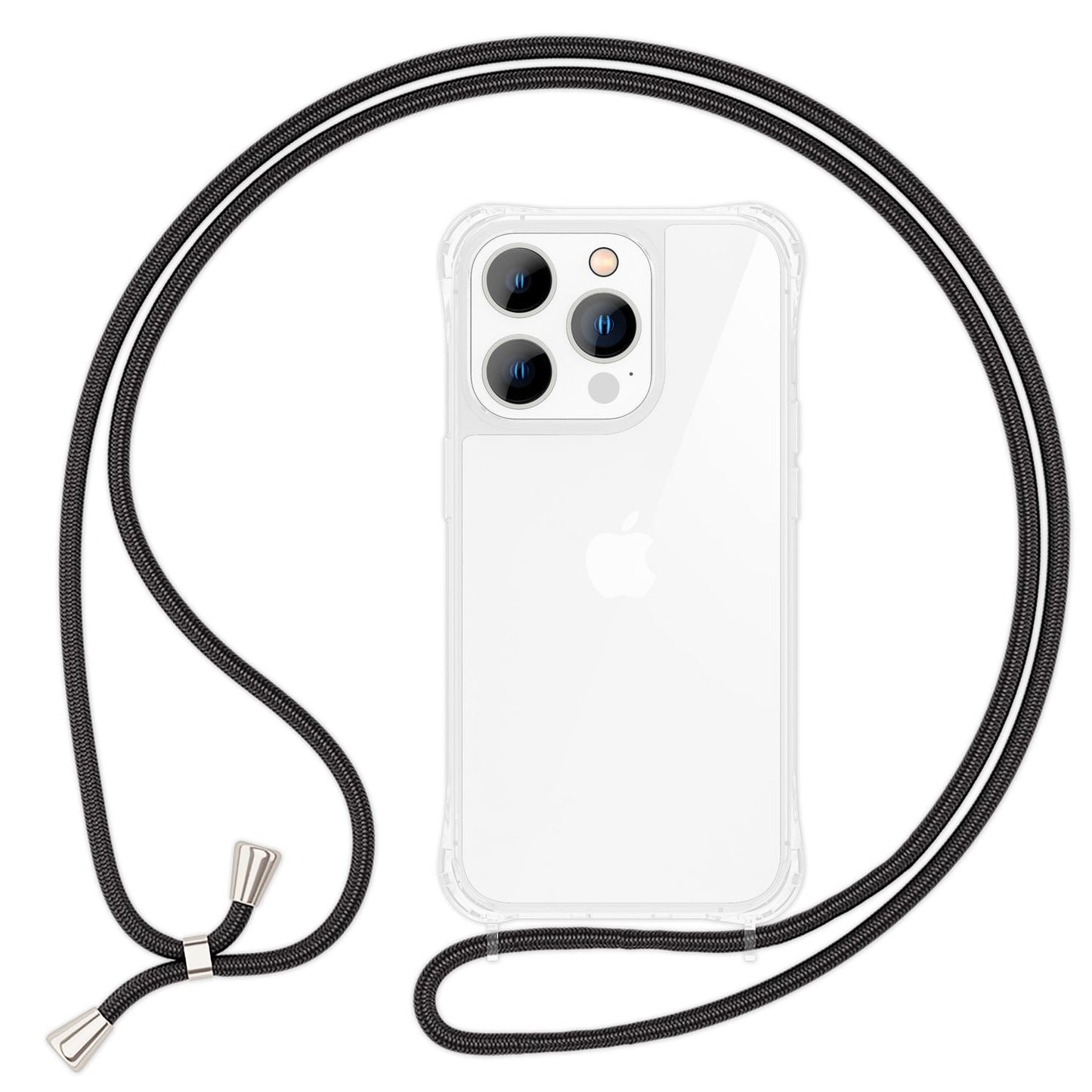 NALIA Handykette für iPhone 15 Pro Max – Transparentes Hybrid-Case & Band – HANGIT PRO (Anti-Gelb Rückseite & Verstellbar) – Marke aus Berlin