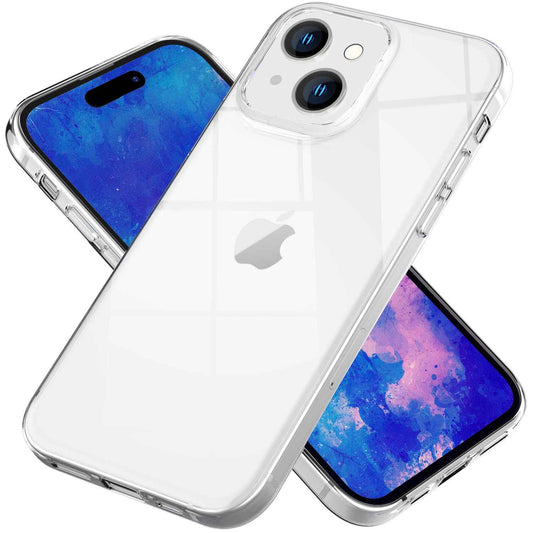 NALIA Transparente Silikonhülle für iPhone 15 – Anti-Gelb & Rutschfest – GLAZE (Handyhülle Kristallklar, Schlank & Stoßfest) – Marke aus Berlin