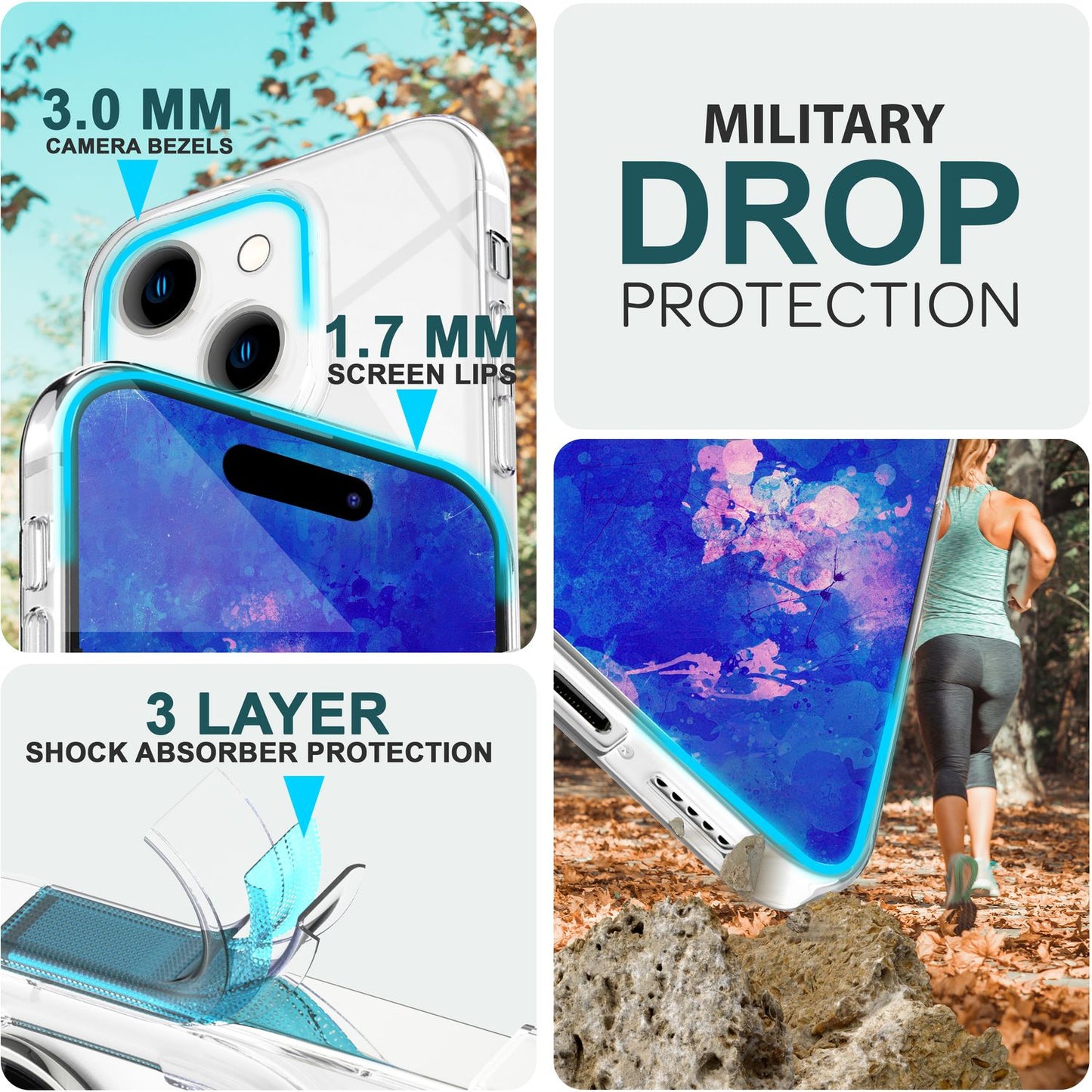 NALIA Transparente Silikonhülle für iPhone 15 – Anti-Gelb & Rutschfest – GLAZE (Handyhülle Kristallklar, Schlank & Stoßfest) – Marke aus Berlin
