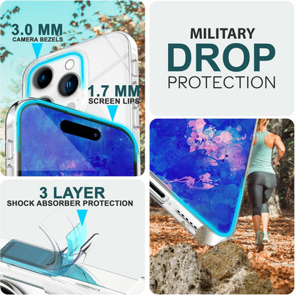 NALIA Transparente Silikonhülle für iPhone 15 Pro Max – Anti-Gelb & Rutschfest – GLAZE (Handyhülle Kristallklar, Schlank & Stoßfest) – Marke aus Berlin