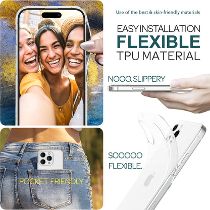 NALIA Transparente Silikonhülle für iPhone 15 Pro Max – Anti-Gelb & Rutschfest – GLAZE (Handyhülle Kristallklar, Schlank & Stoßfest) – Marke aus Berlin