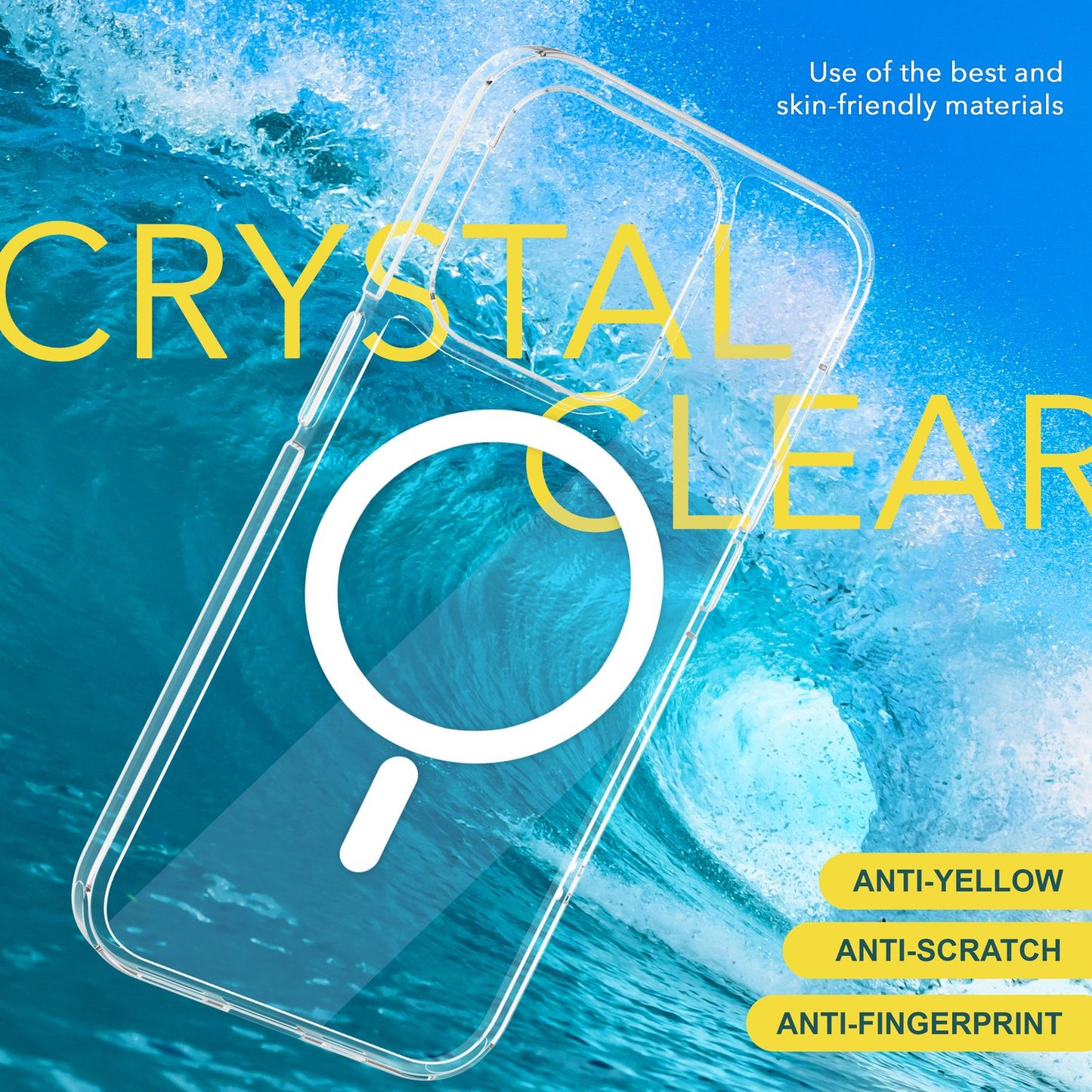 NALIA Transparentes Magnet Case für iPhone 15 Plus – MagPower System (MagSafe kompatibel) – LUMEX (Edle Glas-Optik, aber unzerbrechlich) – Marke aus Berlin